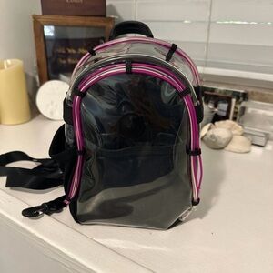 Clear Backpack with purple & white LED lights included